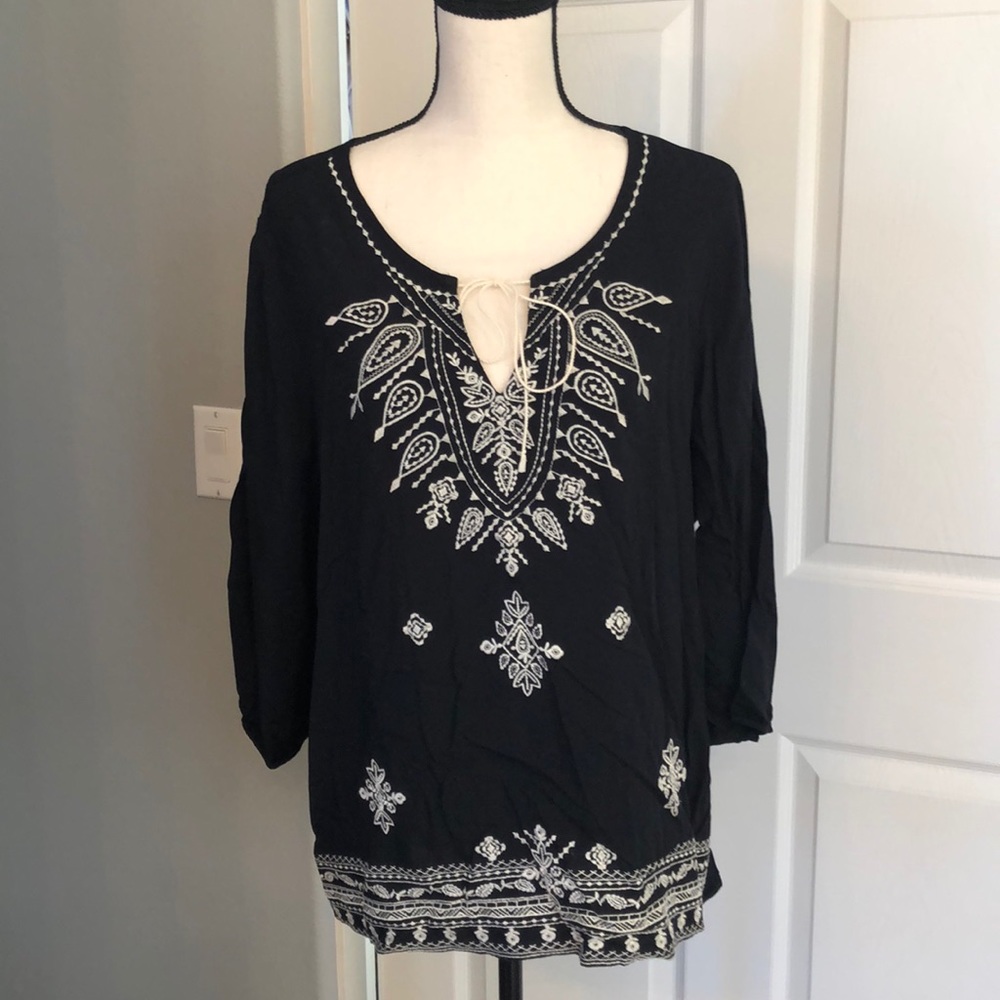 Hand stitched boho style blouse